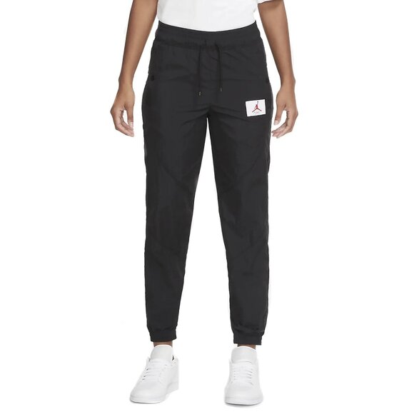 BNWT NIKE AIR JORDAN WOMEN'S FLIGHT WOVEN PANT BLACK #CV7803-011 US SZ LARGE (L) - Picture 1 of 12